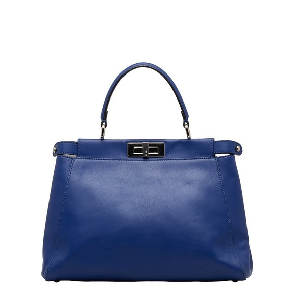 Fendi Handbags - Fendi Peekaboo Monster Eyes Handbag Shoulder Bag 2way Navy Leather